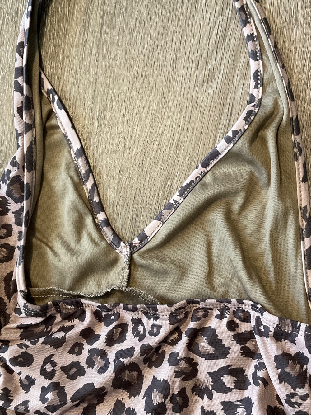 Leopard Print Halter Ruffle Romper - Picture 7 of 8